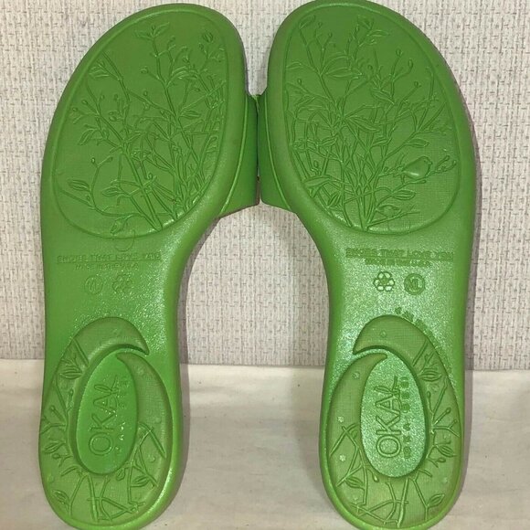 OKAL RUBBER SLIDES LIME GREEN - Picture 5 of 10